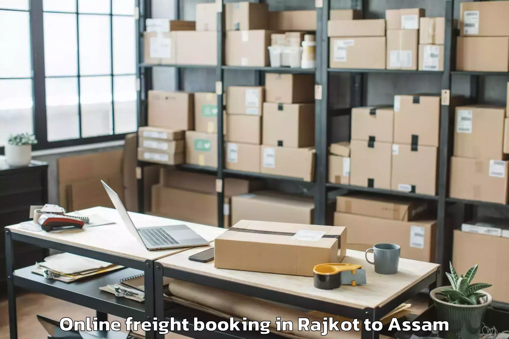 Book Rajkot to Dibrugarh University Online Freight Booking Online